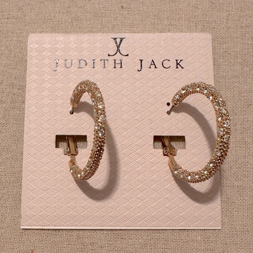 Judith Jack | Earrings | Judith Jack Pave Gold Hoop Earrings